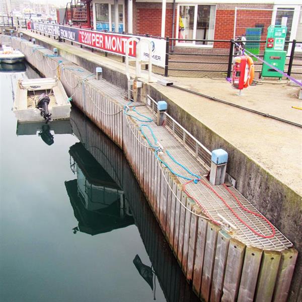 Twin lock pontoons for busy marina