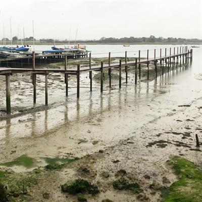 Private wooden jetty in sensitive location