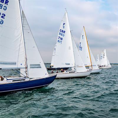 Folkboats on the start line