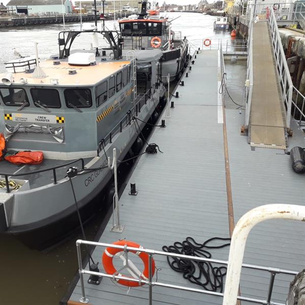 Heavy duty pontoons for wind farm ops